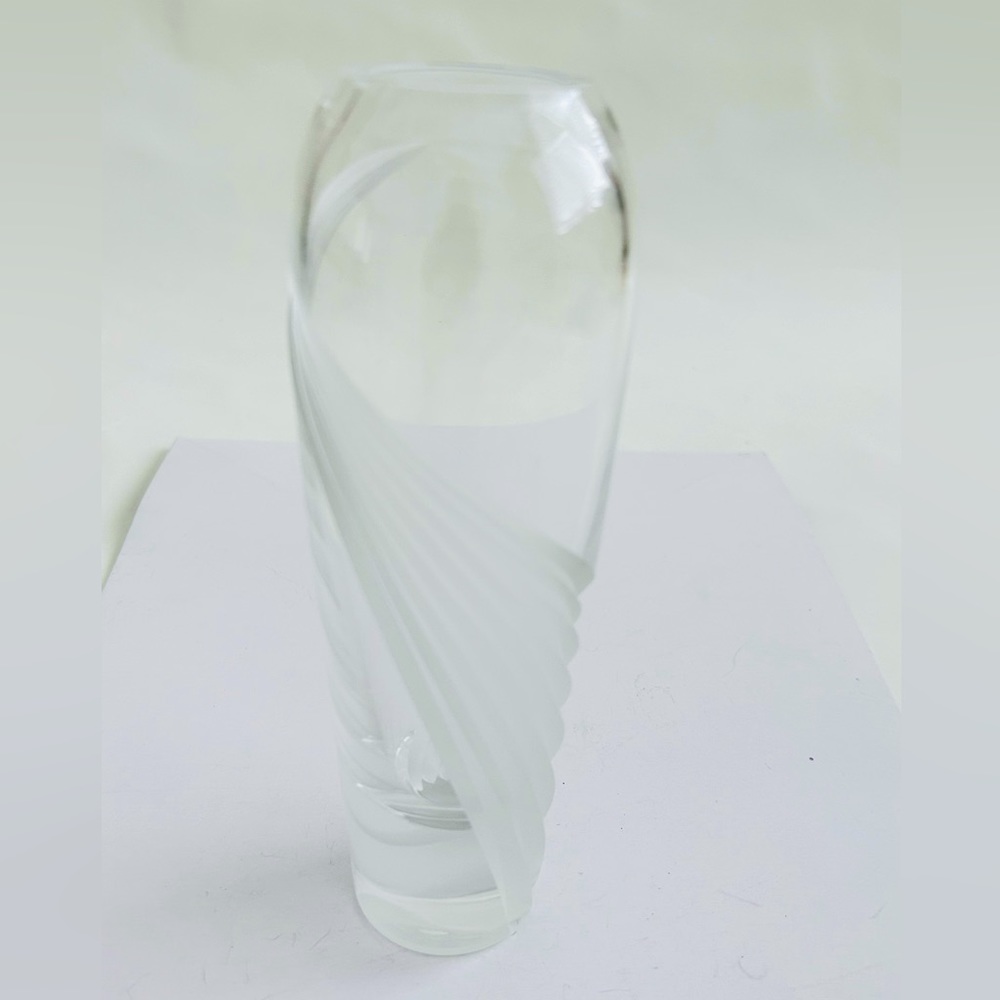 Vintage Lenox Bud Vase ~Windswept Heavy Cut Lead Crystal 7 inch Signed